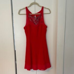 Nike Red Sleeveless Maria Sharapova Dress with Front Embellishments